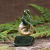 NZ Greenstone Medium Koru Twist Sculpture (CB552) Flower Jade Pounamu