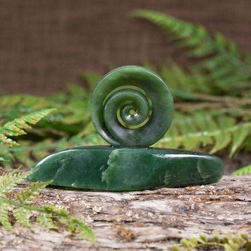 Pounamu Koru sculpture - NZ Greenstone