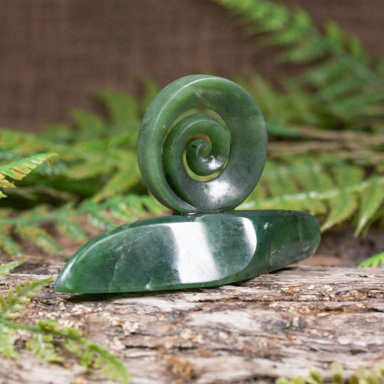 Pounamu Koru sculpture - NZ Greenstone