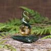 Koru twist pounamu sculpture - NZ Greenstone
