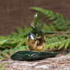 Koru twist pounamu sculpture - NZ Greenstone