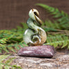 Koru twist pounamu sculpture - NZ Greenstone