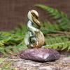 Koru twist pounamu sculpture - NZ Greenstone