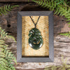 NZ Greenstone Framed Manaia Pendant (CA510) Kawakawa Pounamu
