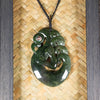 NZ Greenstone Framed Manaia Pendant (CA510) Kawakawa Pounamu