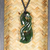 NZ Greenstone Framed Manaia Pendant (CA511) Kawakawa Pounamu