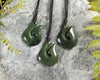 NZ Greenstone XSmall Hei Matau Pendant (BM689) Kawakawa Pounamu