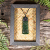 NZ Greenstone Framed Toki with Notches Pendant (CA515) Kawakawa Pounamu