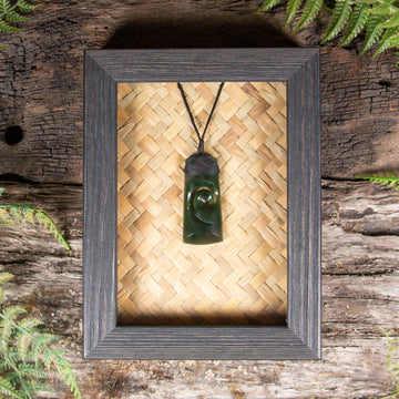 NZ Greenstone Framed Toki with Koru Pendant (CA507) Kawakawa Pounamu