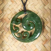 NZ Greenstone Framed Koru Pendant (CA504) Hapopo Pounamu