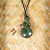 NZ Greenstone Framed Twist Pendant (CA506) Hapopo Pounamu