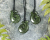 NZ Greenstone XSmall Hei Matau Pendant (BN160) Hapopo Pounamu