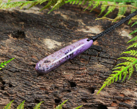 Charoite Small Freeform Roimata Pendant (BN583)