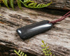 NZ Black Pakohe Argillite Small Freeform Toki Pendant (BN581)