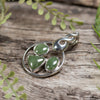 NZ Greenstone Sterling Silver Medium Twist Pendant Hapopo Pounamu