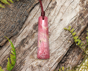 Rhodonite Small Freeform Toki Pendant (BN017)