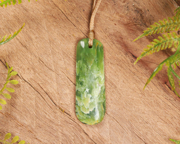 NZ Greenstone Small Freeform Roimata Pendant (BN597) Flower Jade Pounamu