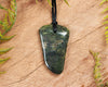 NZ Greenstone Small Freeform Niho Taniwha Tooth Pendant (BN606) Rimu Pounamu