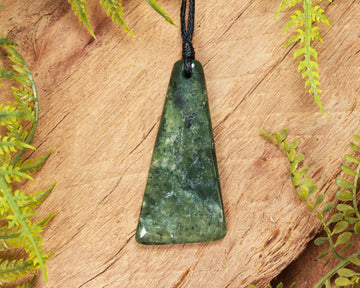 NZ Greenstone Medium Freeform Toki Pendant (BN727) Hapopo Pounamu