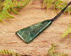 NZ Greenstone Medium Freeform Toki Pendant (BN727) Hapopo Pounamu