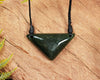 NZ Greenstone XSmall Freeform Shield or Breastplate Pendant (BN729) Kawakawa Pounamu
