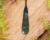 NZ Greenstone Medium Freeform Roimata Pendant (BN725) Rimu Pounamu