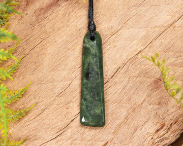 NZ Greenstone Small Freeform Toki Pendant (BN738) Rimu Pounamu