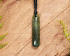NZ Greenstone Small Freeform Roimata Pendant (BN739) Rimu Pounamu