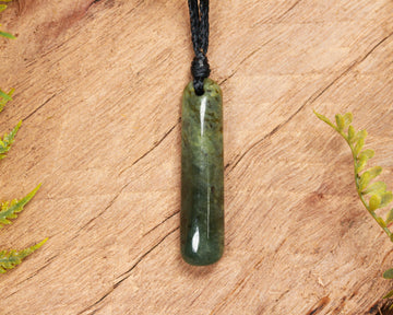 NZ Greenstone Small Freeform Roimata Pendant (BN739) Rimu Pounamu