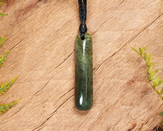 NZ Greenstone Small Freeform Roimata Pendant (BN739) Rimu Pounamu