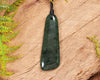 NZ Greenstone Medium Freeform Toki Pendant (BN745) Rimu Pounamu