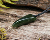 NZ Greenstone Small Freeform Niho Taniwha Tooth Pendant (BN741) Kawakawa Pounamu