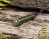 NZ Greenstone Small Freeform Toki Pendant (BN732) Rimu Pounamu