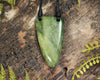 NZ Greenstone Small Freeform Niho Taniwha Tooth Pendant (BN737) Hapopo Pounamu