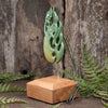 NZ Greenstone XXLarge Manaia Pendant with Stand Raukaraka Pounamu