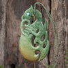 NZ Greenstone XXLarge Manaia Pendant with Stand Raukaraka Pounamu