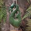 NZ Greenstone XXLarge Manaia Pendant with Stand Kawakawa Pounamu