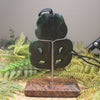 Kawakawa Pounamu Hei Tiki with stand - NZ Greenstone