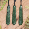 NZ Greenstone Medium Roimata Pendant Hapopo Pounamu