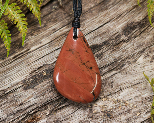 NZ Jasper Small Freeform Roimata Pendant (BN966)
