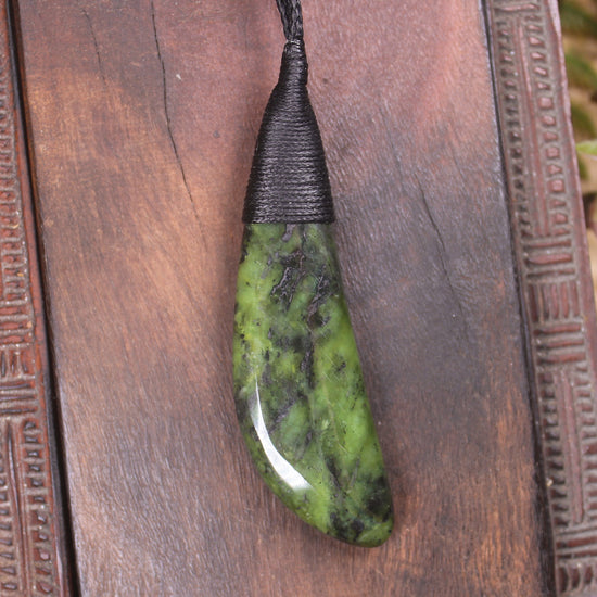 Roimata Teardrop carved from Douglas Creek Pounamu - NZ Greenstone