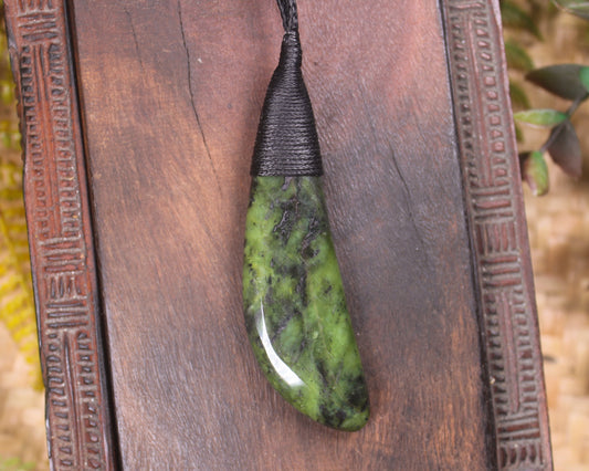 Roimata Teardrop carved from Douglas Creek Pounamu - NZ Greenstone