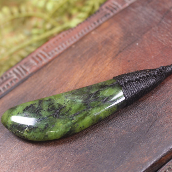 Roimata Teardrop carved from Douglas Creek Pounamu - NZ Greenstone