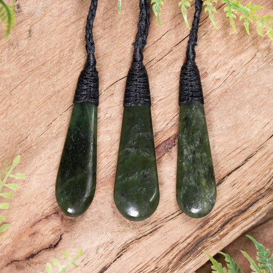 NZ Greenstone Small Roimata Pendant Rimu Pounamu