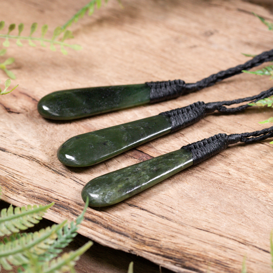 NZ Greenstone Small Roimata Pendant Rimu Pounamu