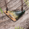 NZ Greenstone XSmall Freeform Shield or Breastplate Pendant Flower Jade Pounamu