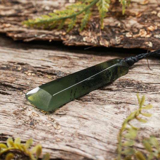 NZ Greenstone Small Freeform Toki Pendant (BP311) Tangiwai Pounamu