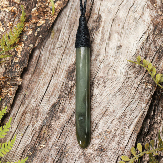 NZ Greenstone Medium Freeform Roimata Pendant (BP312) Totoweka Pounamu