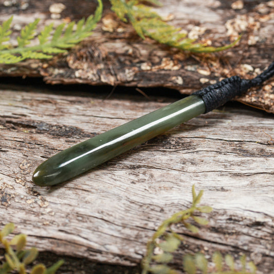 NZ Greenstone Medium Freeform Roimata Pendant (BP312) Totoweka Pounamu