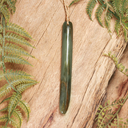 NZ Greenstone Large Freeform Roimata Pendant (BP299) Totoweka Pounamu